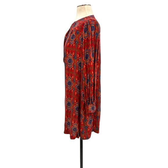 Anthropologie Tiny Rosemary Tunic Dress Long Sleeve Aztec Print Red Size Small - Picture 6 of 12